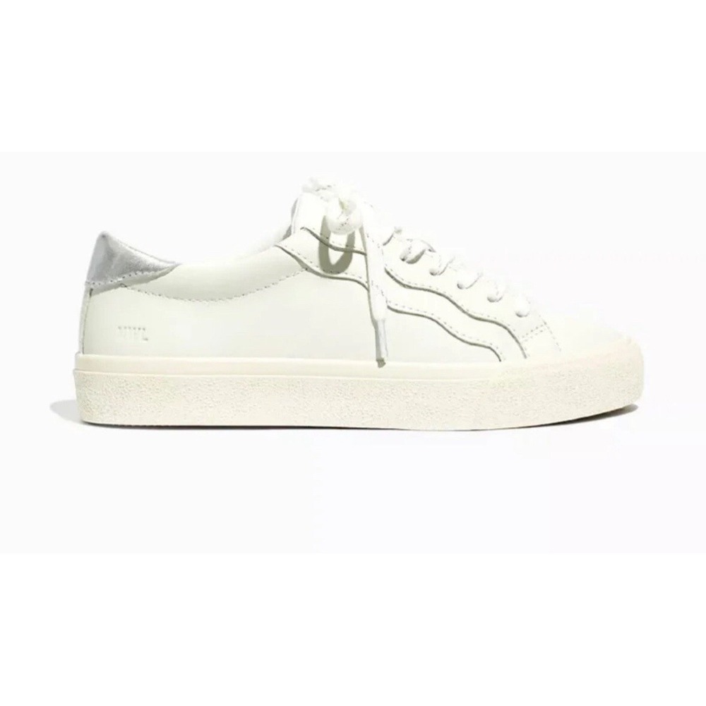 Madewell MWL Sidewalk low-top leather white silver sneakers unisex‎